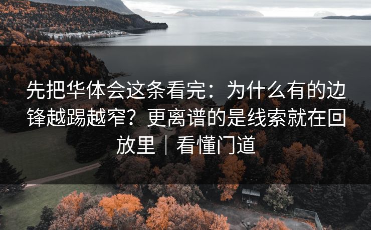 先把华体会这条看完：为什么有的边锋越踢越窄？更离谱的是线索就在回放里｜看懂门道