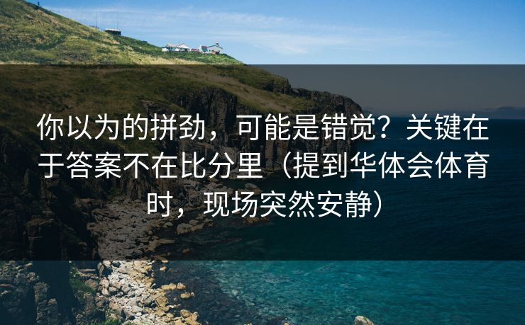 你以为的拼劲,可能是错觉?关键在于答案不在比分里(提到华体会体育时,现场突然安静) 你以为的拼劲,可能是错觉?关键在于答案不在比分里(提到华体会体育时,现场突然安静)