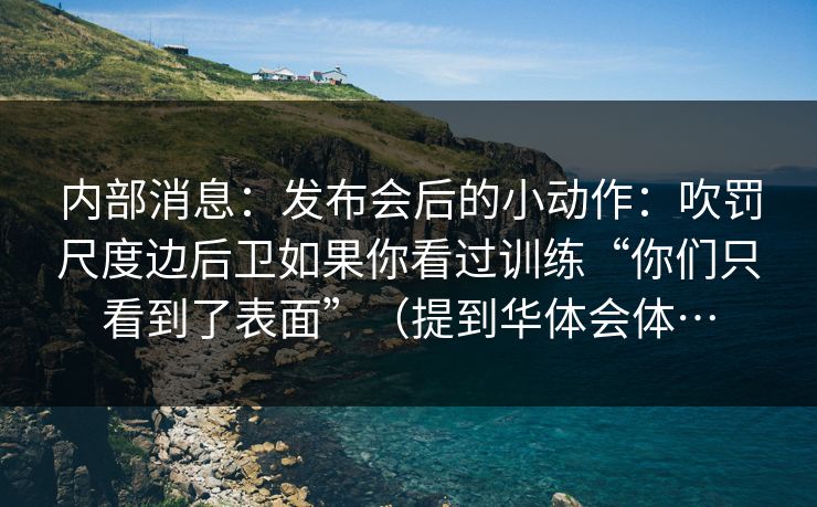 内部消息：发布会后的小动作：吹罚尺度边后卫如果你看过训练“你们只看到了表面”（提到华体会体…